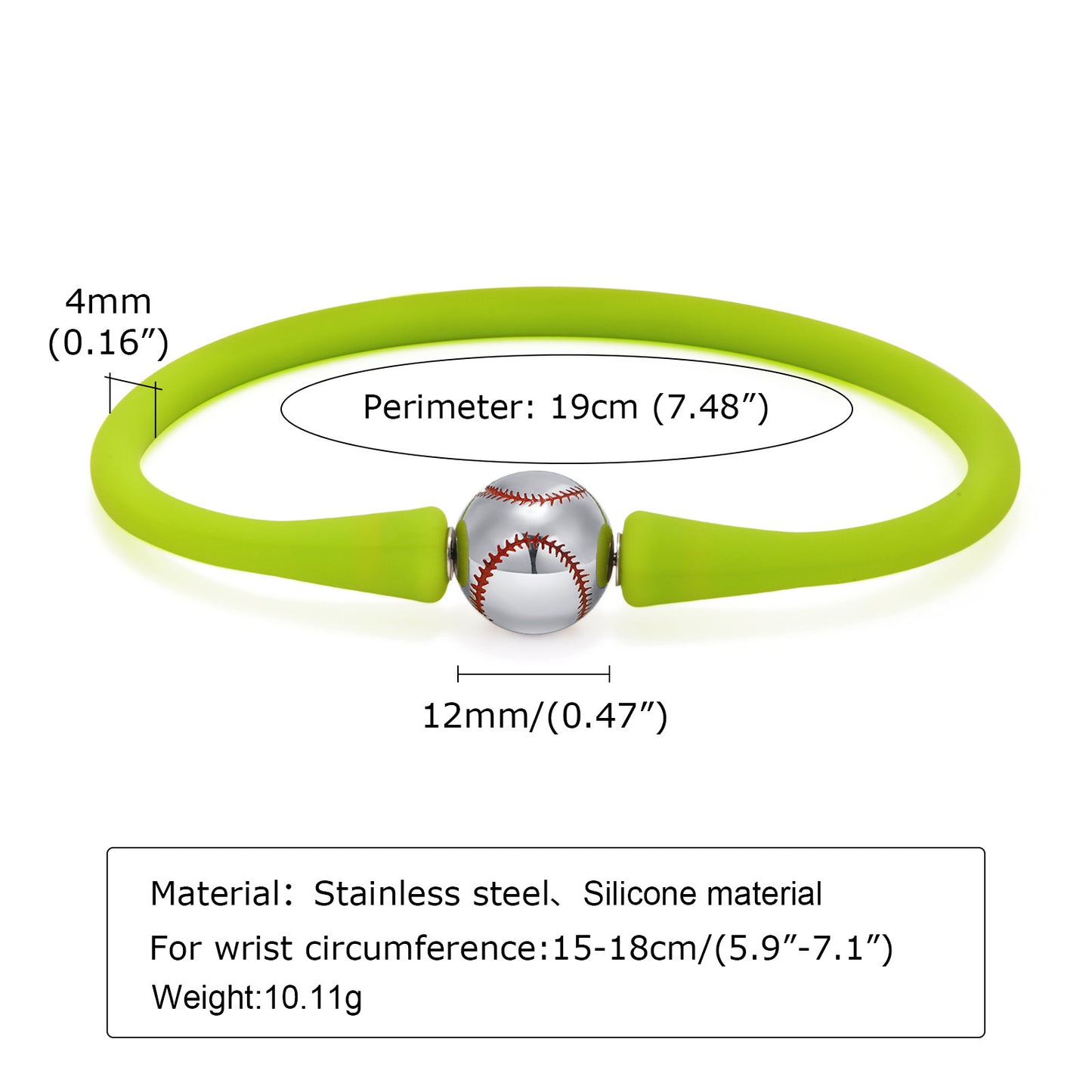Cross-Border Jewelry Wholesale Stainless Steel Baseball Bracelet for Men