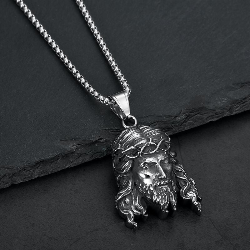 Hip Hop Jewelry Holy Family Jesus Portrait Pendant Necklace For Hip Hop Fans Stainless Steel Gold Plated Planderful