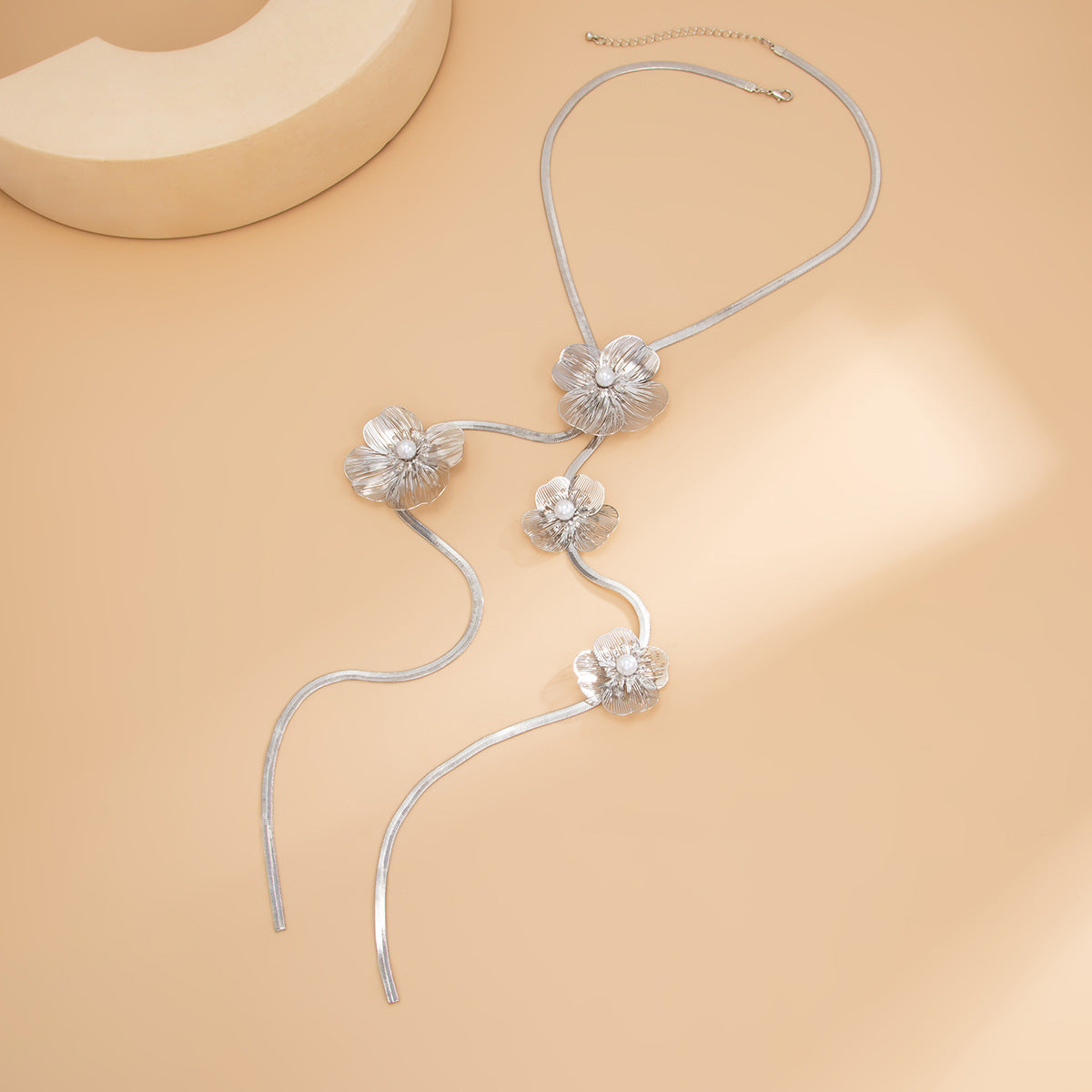 Butterfly Flower & Ginkgo Y-Necklace