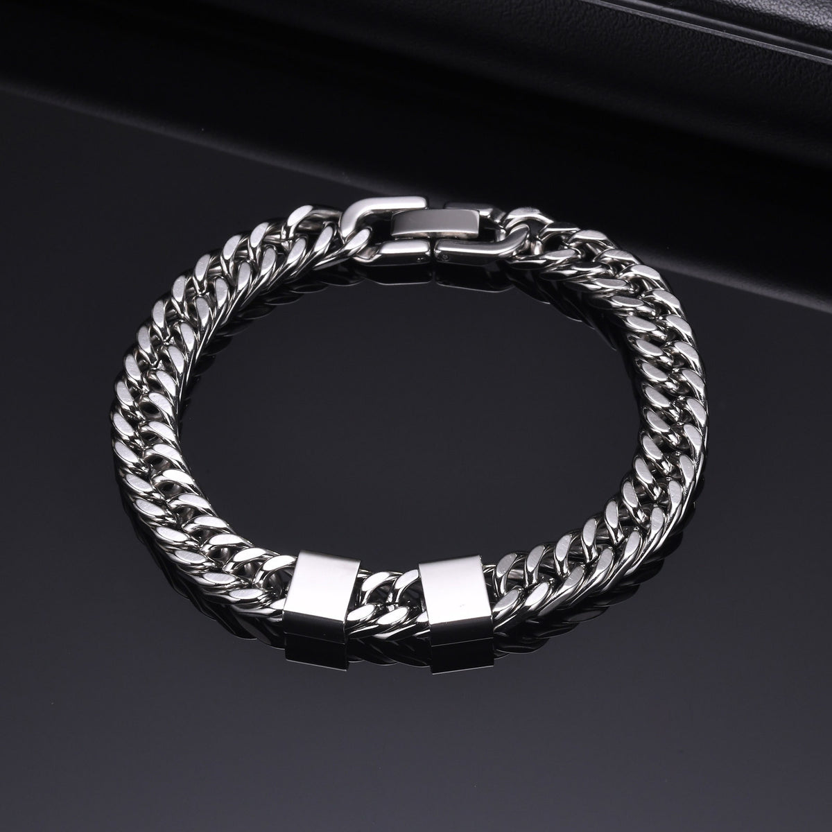 Diy Stainless Steel Double Woven Chain Bracelet Steel Men's