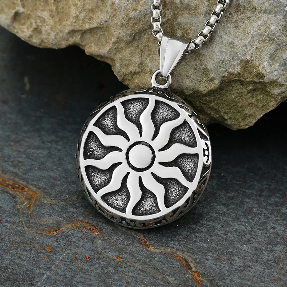 Punk Sun Stainless Steel Men's Pendant Necklace