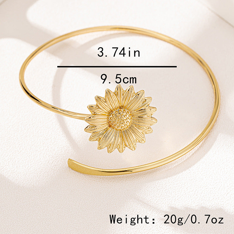 Planderful Vienna Verve Bracelet – Stylish Metal Sunflower Design