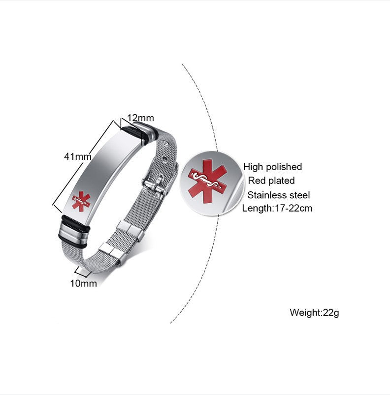 Stainless Steel Mesh Curved Brand Bracelet for Men