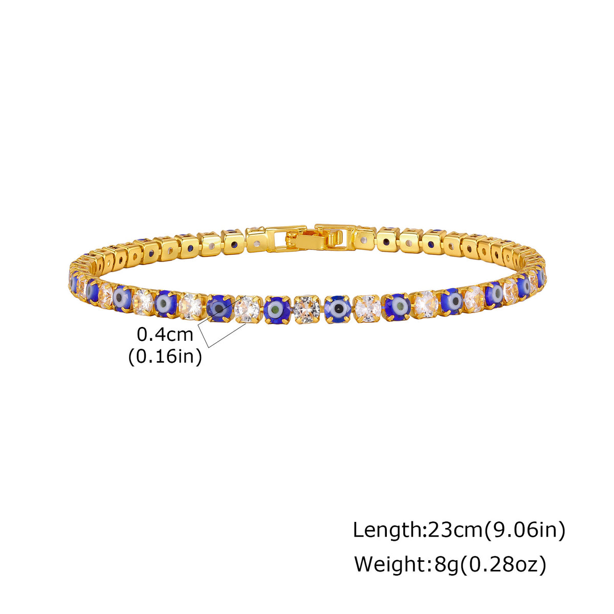 Devil's Eye Zircon Copper Bracelet Unisex