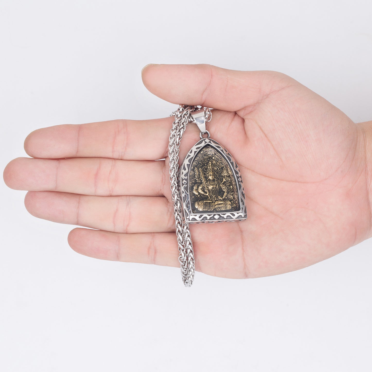Steel Necklace – Elegant Zodiac Buddha Pendant