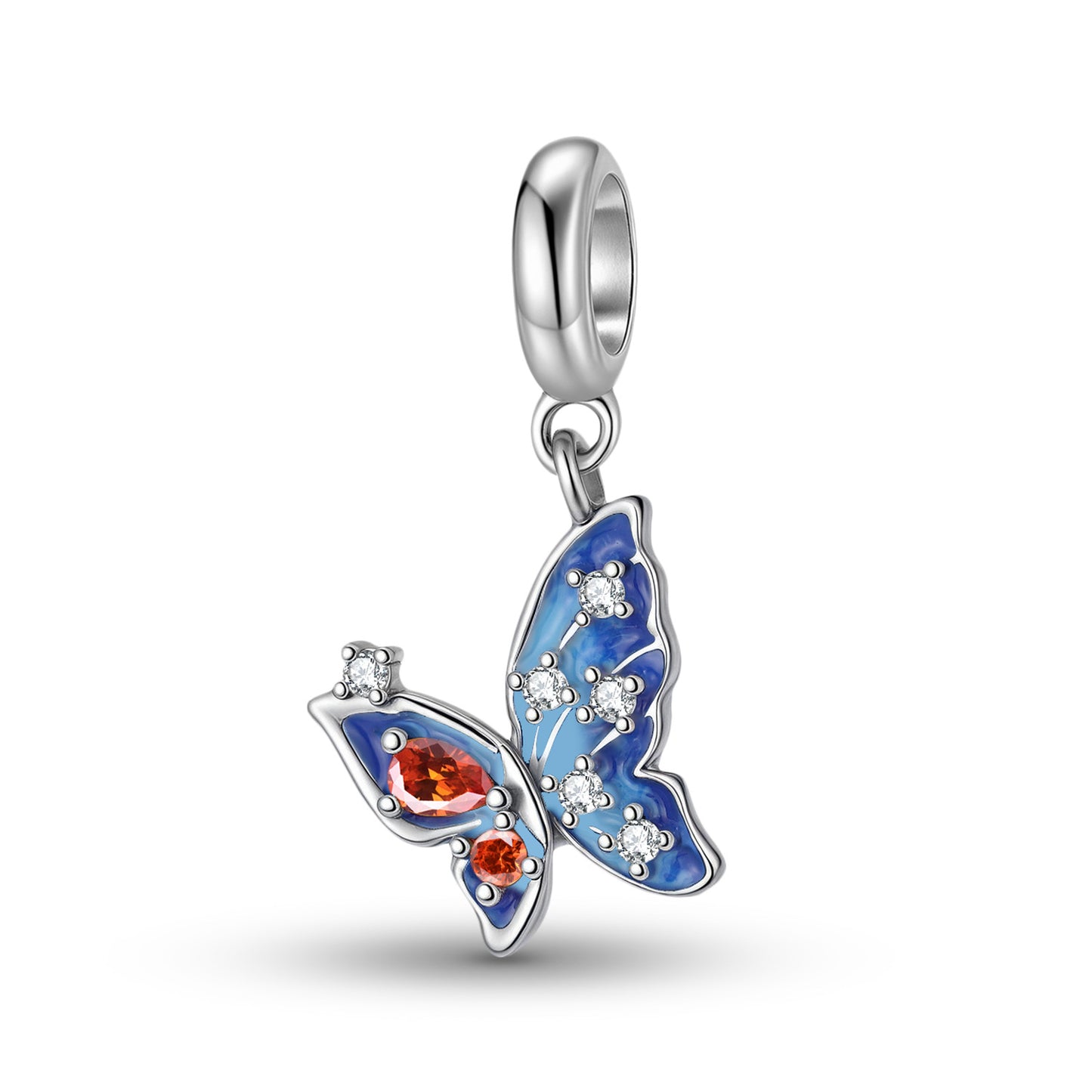 Planderful Jewelry Sterling Silver Butterfly Pendant Zircon