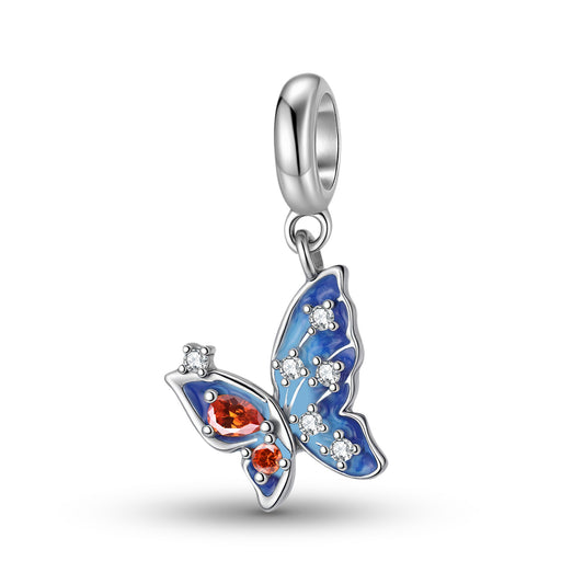 Planderful Jewelry Sterling Silver Butterfly Pendant Zircon