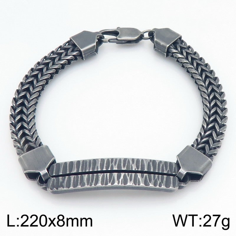 Buckle – One-Word Curved Brand Layered Keel Chain Bracelet