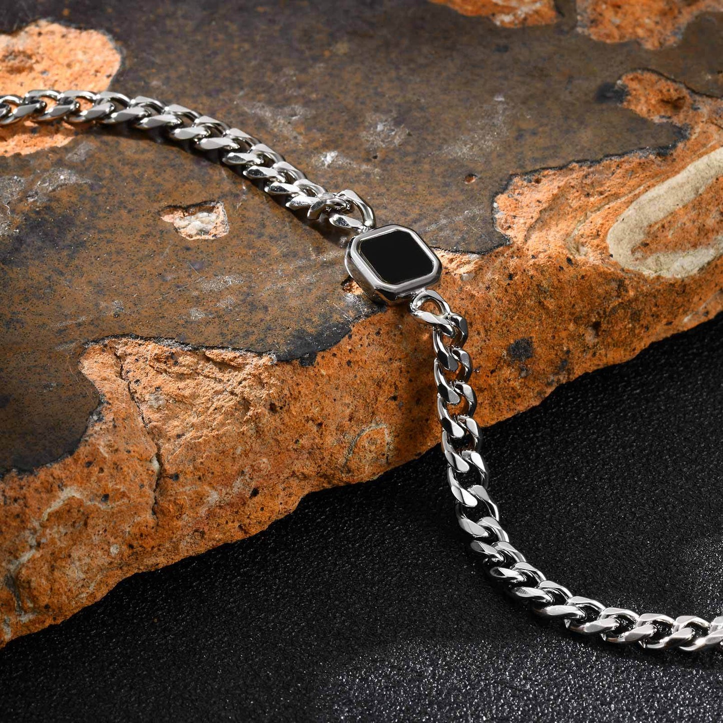 Planderful Mens Stainless Steel Chain Bracelet Gold Hip Hop