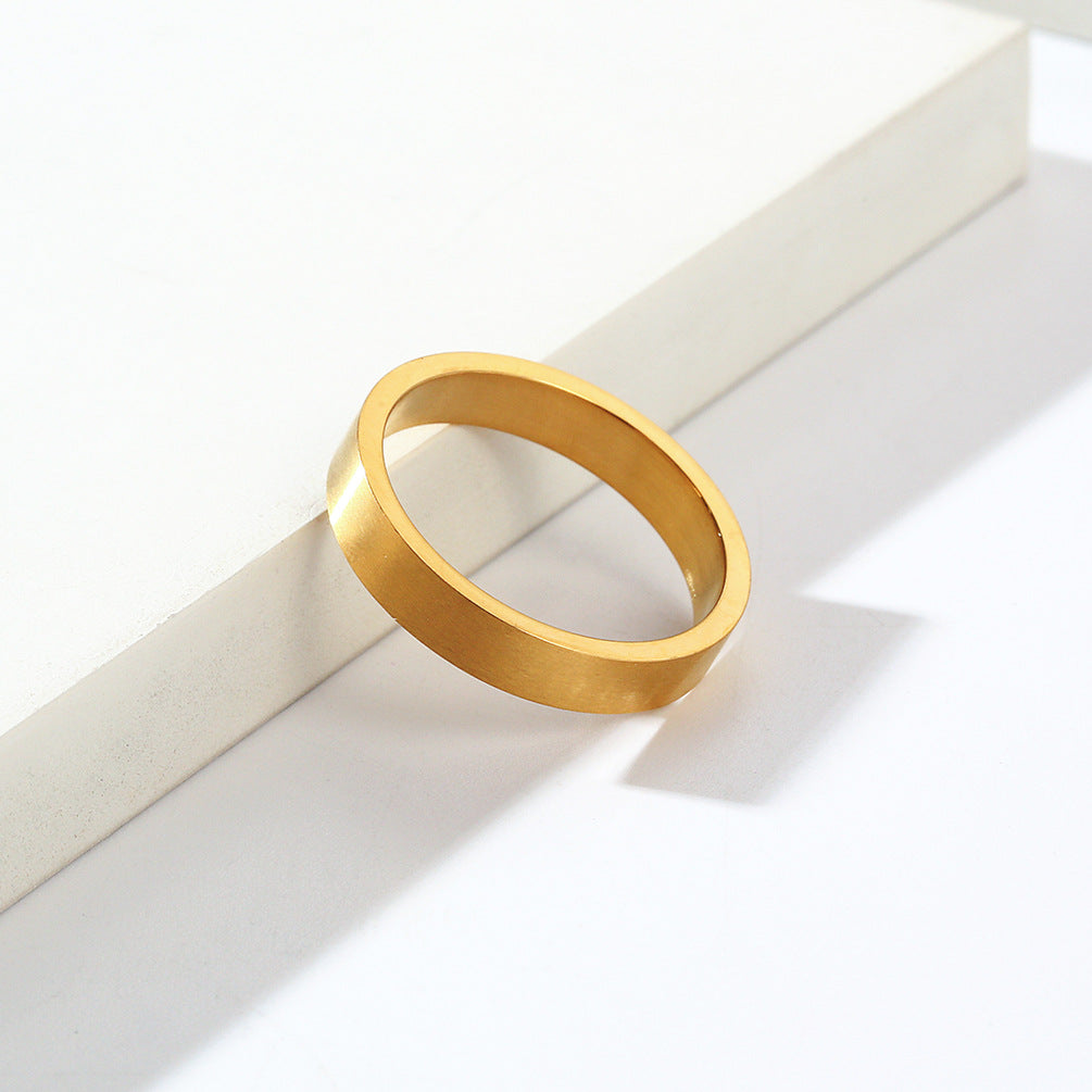 Planderful Titanium Steel Ring 4mm Matte Brushed Unisex Fade Resistant Jewelry For Men And Women Everyday Wear