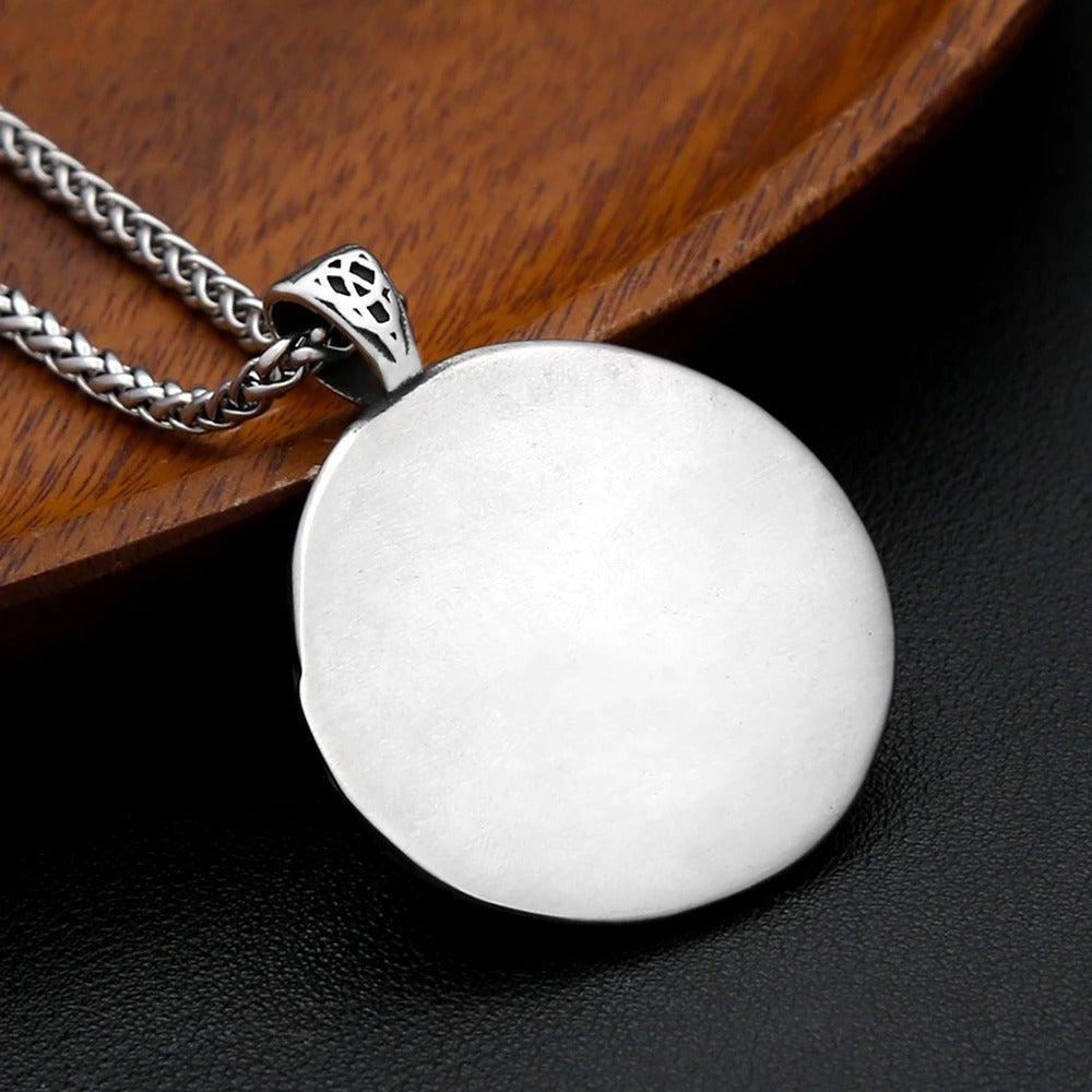 Vintage Viking Wolf Stainless Steel Men's Pendant Necklace