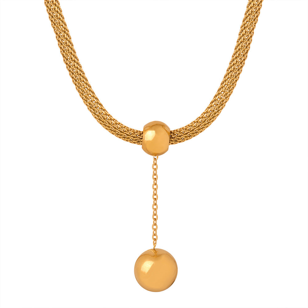 Regal Gold-Plated Bead Pendant Necklace - Luxe Spring Jewelry
