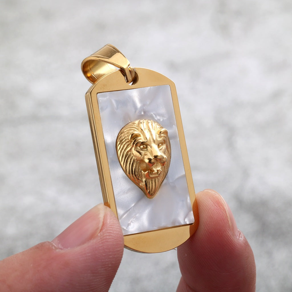 Vintage Lion Stainless Steel Pendant Necklace