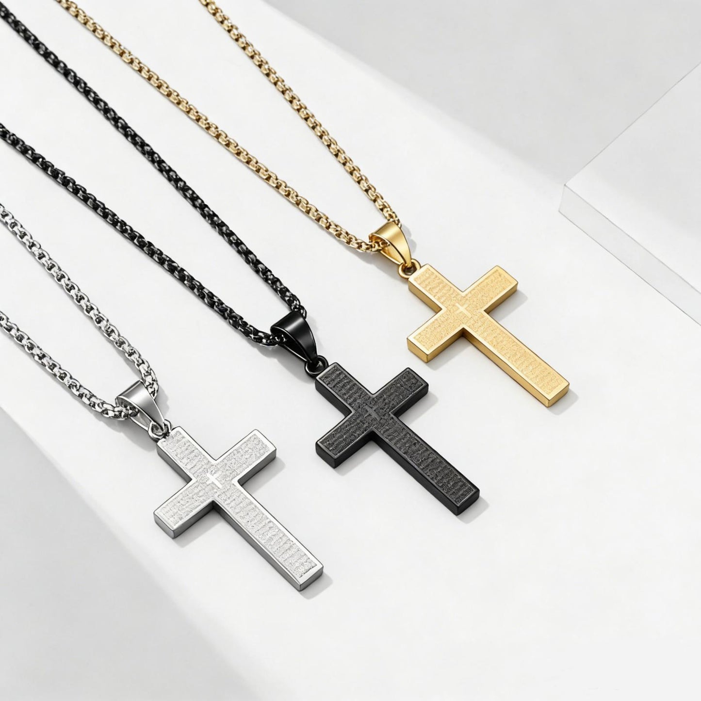 Titanium Steel Cross Necklace For Men Planderful Everyday Genie Niche Design Non Fading Jewelry