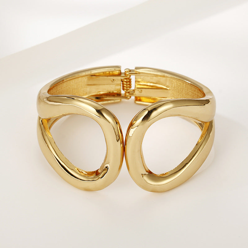 Golden Glamour Statement Bracelet, Unique Handcrafted Jewelry for Women