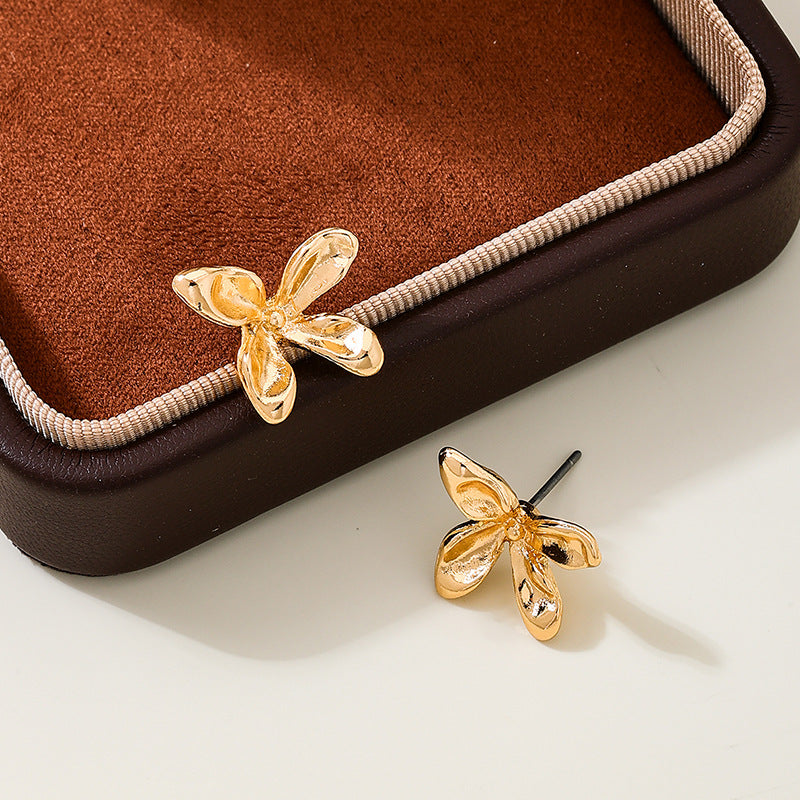 Planderful Vienna Verve Earrings – Exquisite Four-Petaled Flower Design