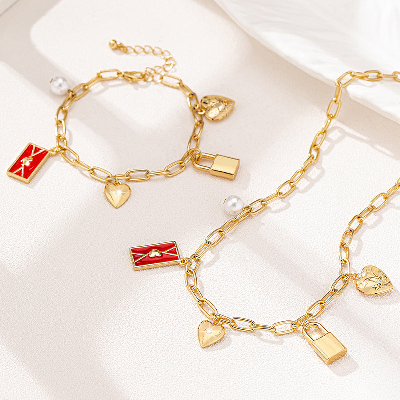 Planderful Vienna Verve Love Necklace Bracelet Set for Women