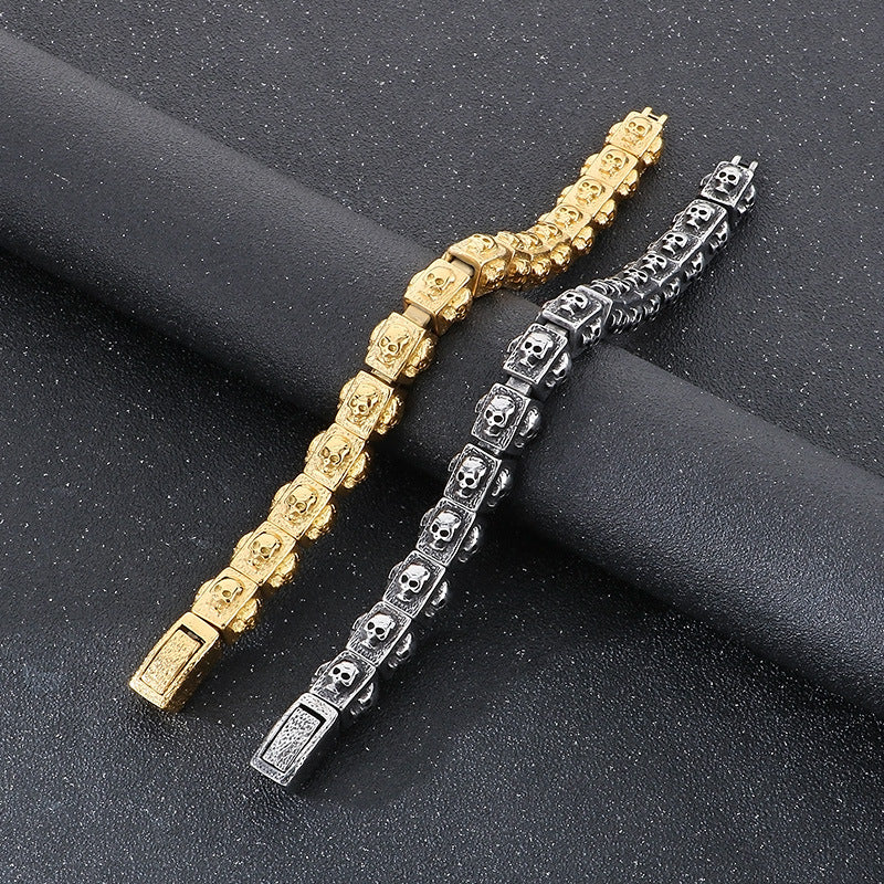 Planderful Skull Bracelet Titanium Steel For Men Retro