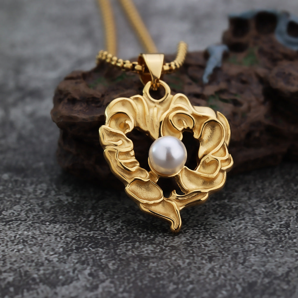 Vintage Pearl Men's Pendant Necklace