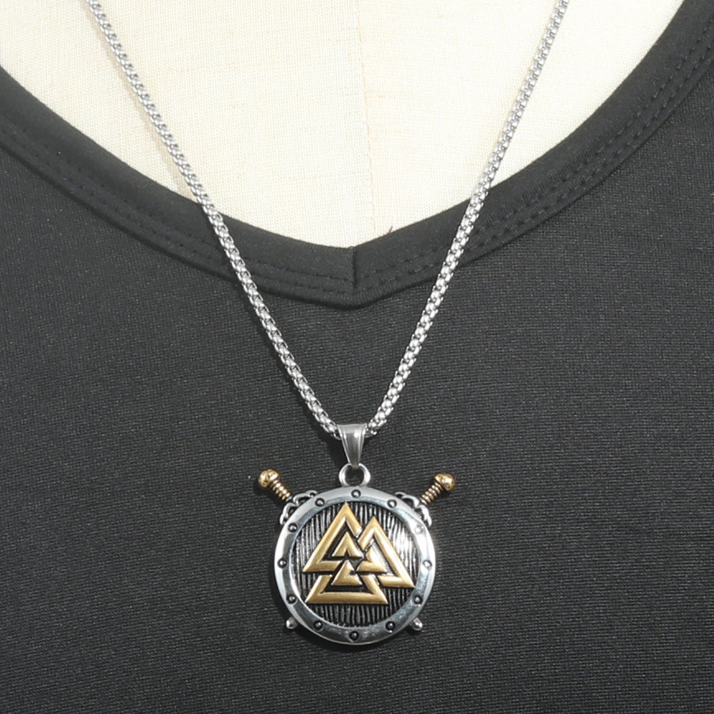 European And American Stainless Steel Viking Triangle Pendant