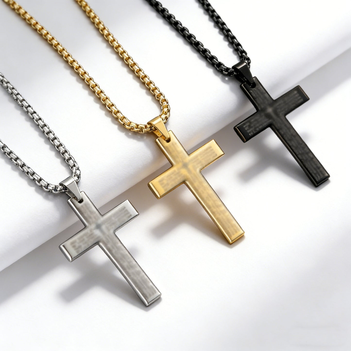 Steel Necklace - Statement Cross Necklace For Men From Planderful Everyday Genie Collection