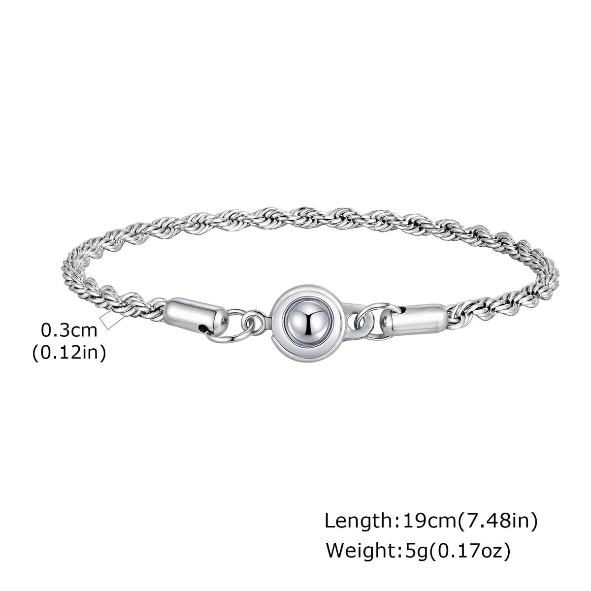 Braided Minimalist Stainless Steel Bracelet for Men
