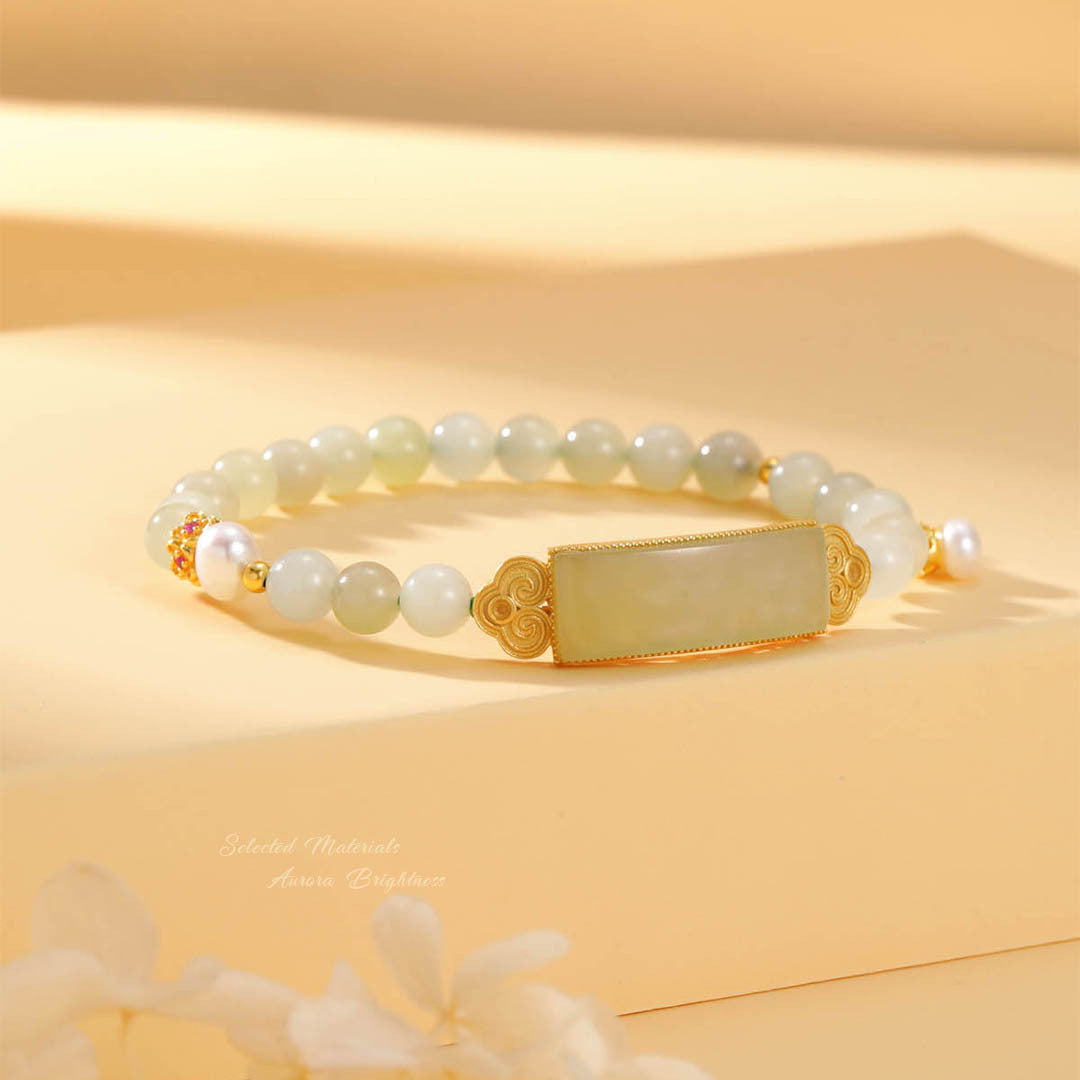 Vintage Hetian 925 Sterling Silver Women's Bracelet