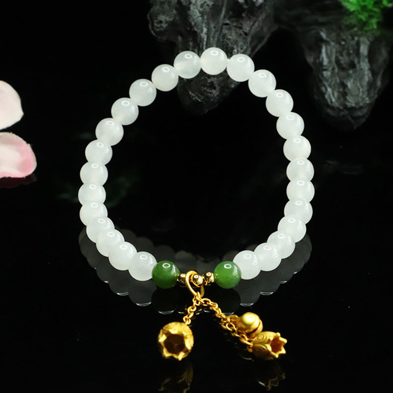 Hetian White Jade Lily-of-the-Valley Bracelet