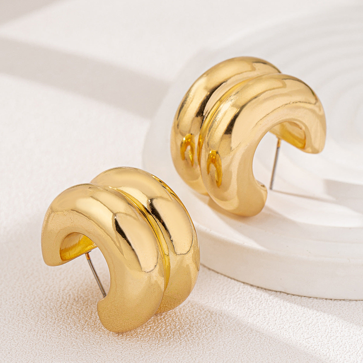 Planderful Vienna Verve Earrings – Fashionable Double-Layer Design for Daily Wear