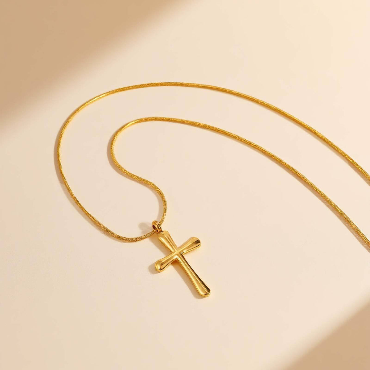 Smooth Cross Pendant Necklace — Gold or Silver