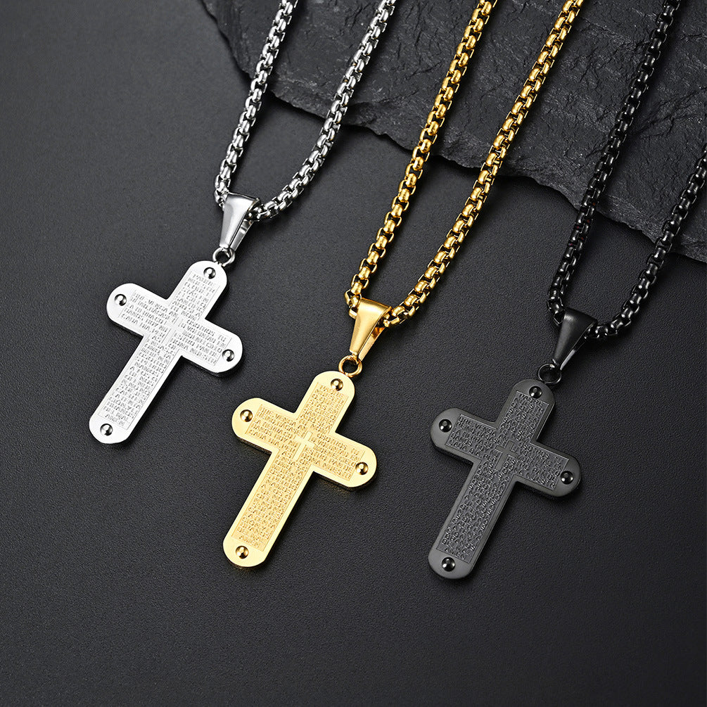 Planderful Titanium Cross Necklace Gold Plated Pendant For Everyday Wear Unisex Timeless Christian Gift