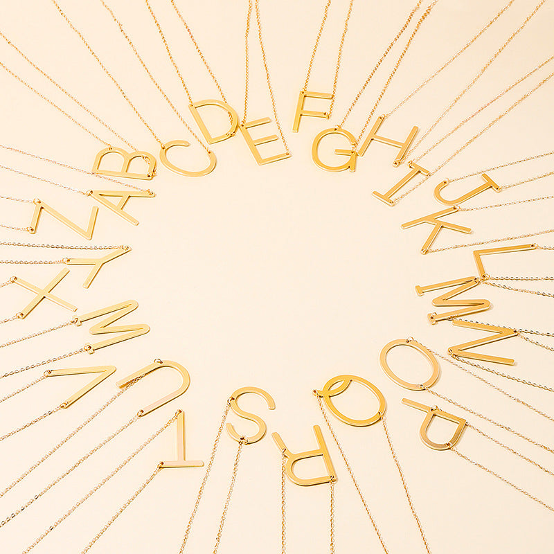 Metal Letter Pendant Necklace - Vienna Verve Collection
