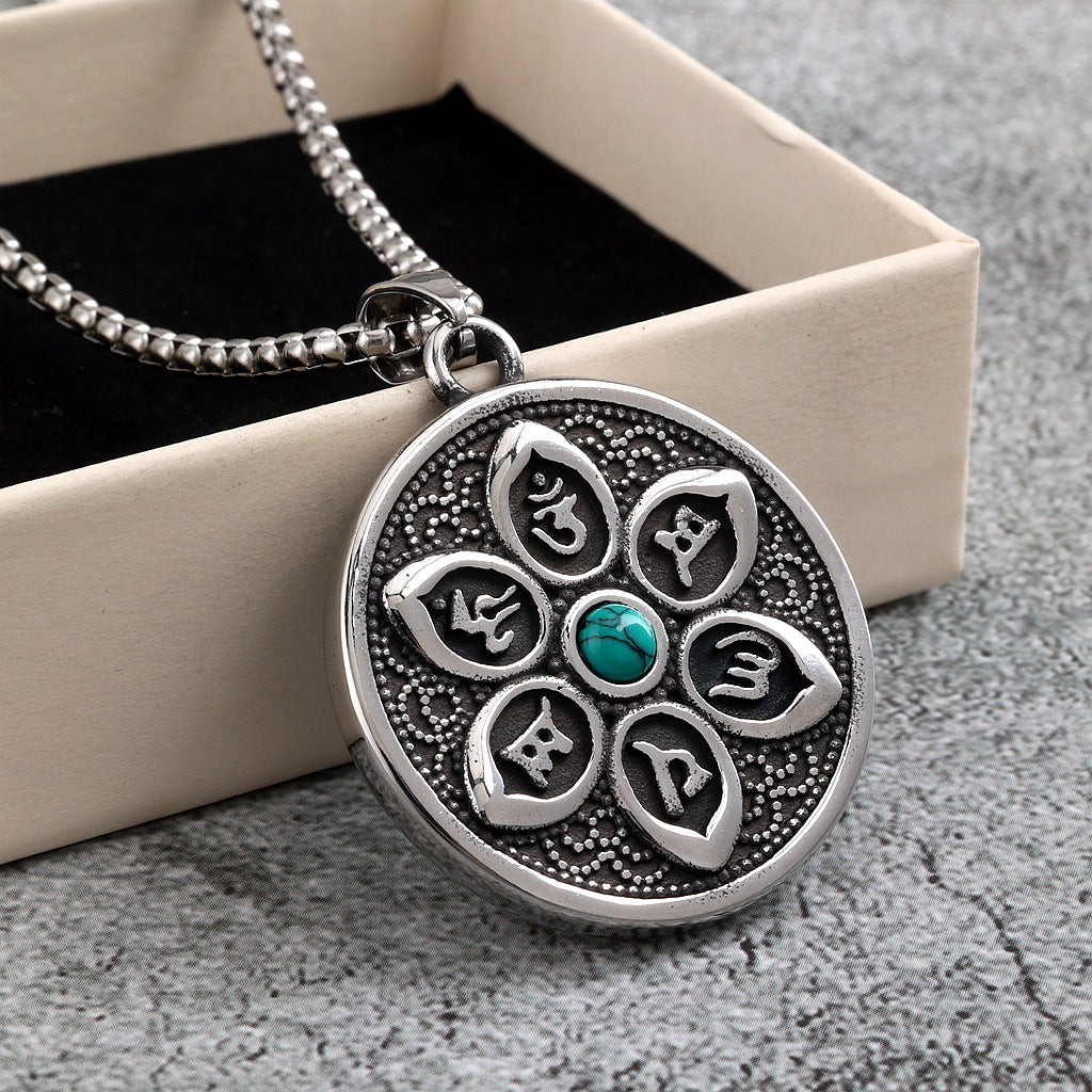 Vintage Stainless Steel Pendant Necklace
