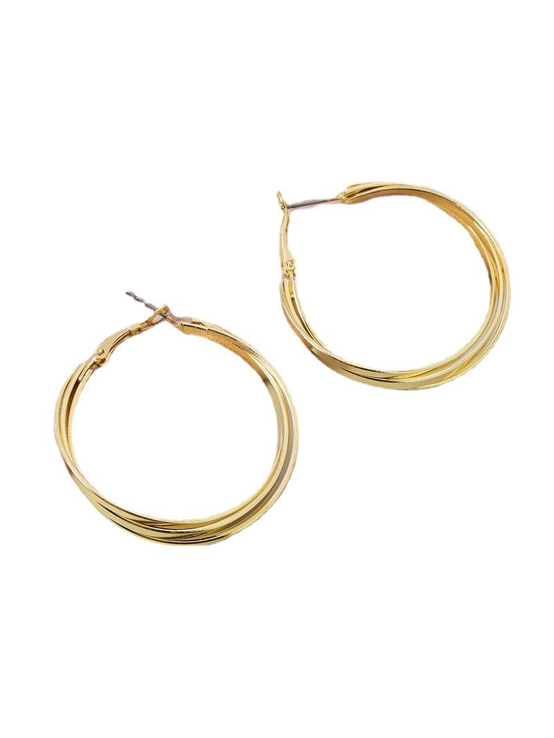 Metallic Geometric Circle Earrings - Vienna Verve Collection