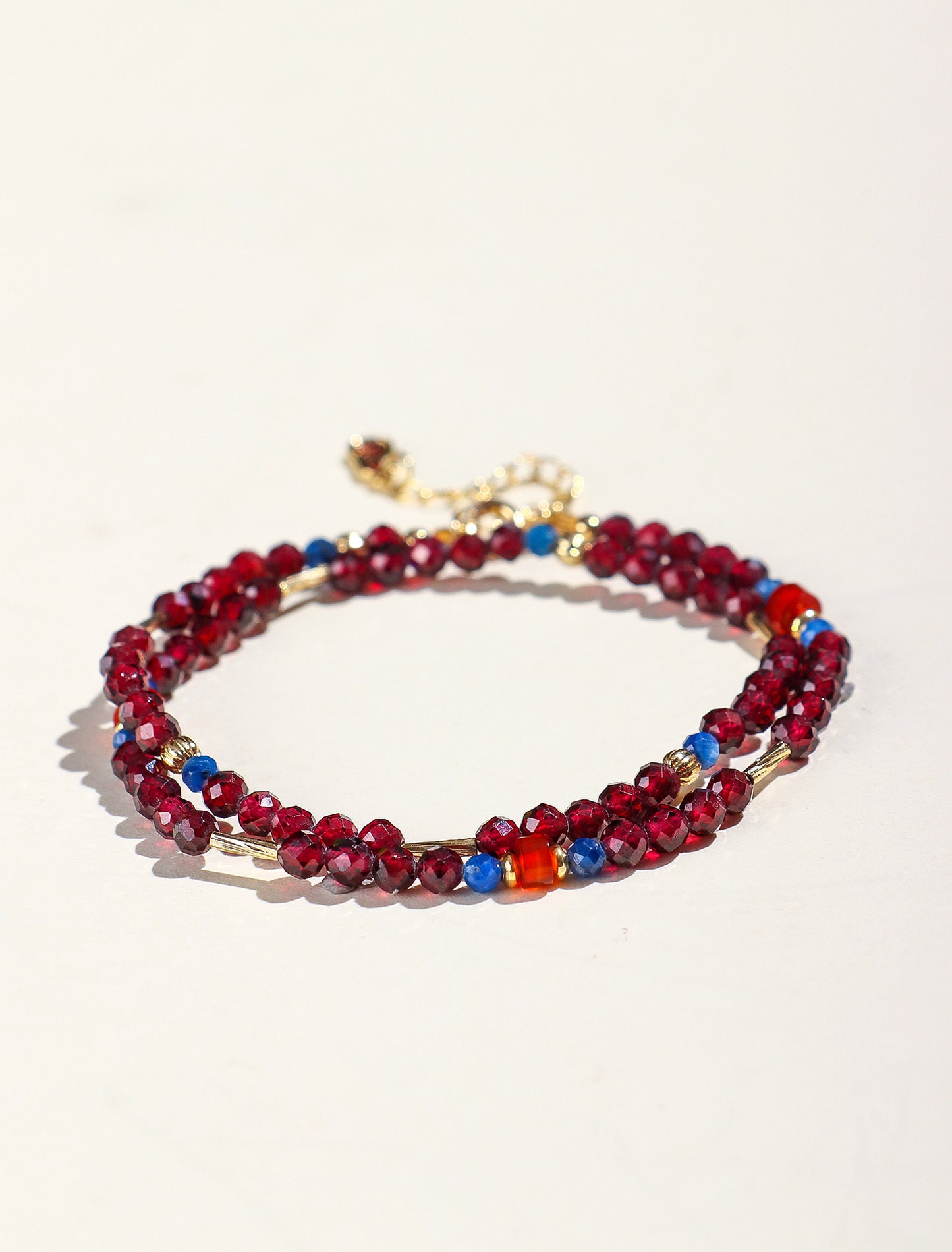 Planderful Fortune's Favor Bracelet – Elegant Garnet and Lapis Lazuli Design