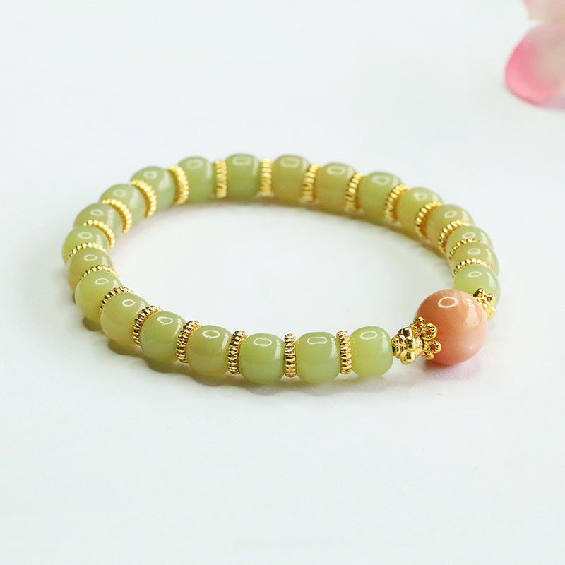 Hetian Jade & Moonstone Bead Bracelet