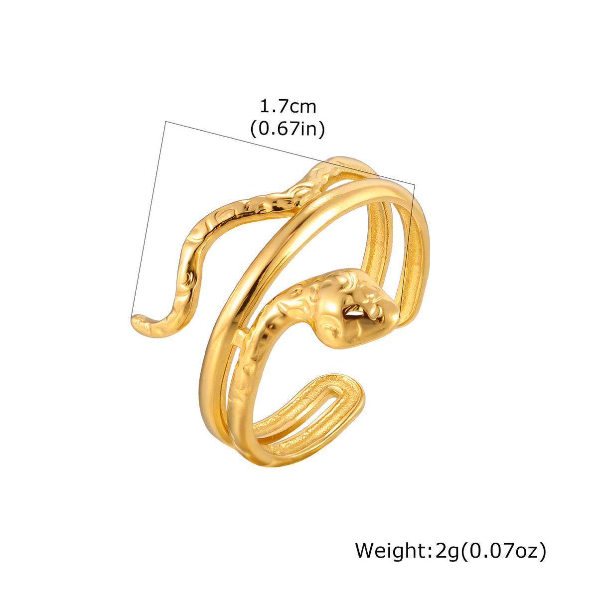 Stainless Steel Lines – Three-Layer Serpentine Braided Regular Line Opening Ring