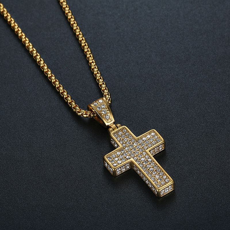 Zircon Necklace – Statement Cross Pendant For Men And Women