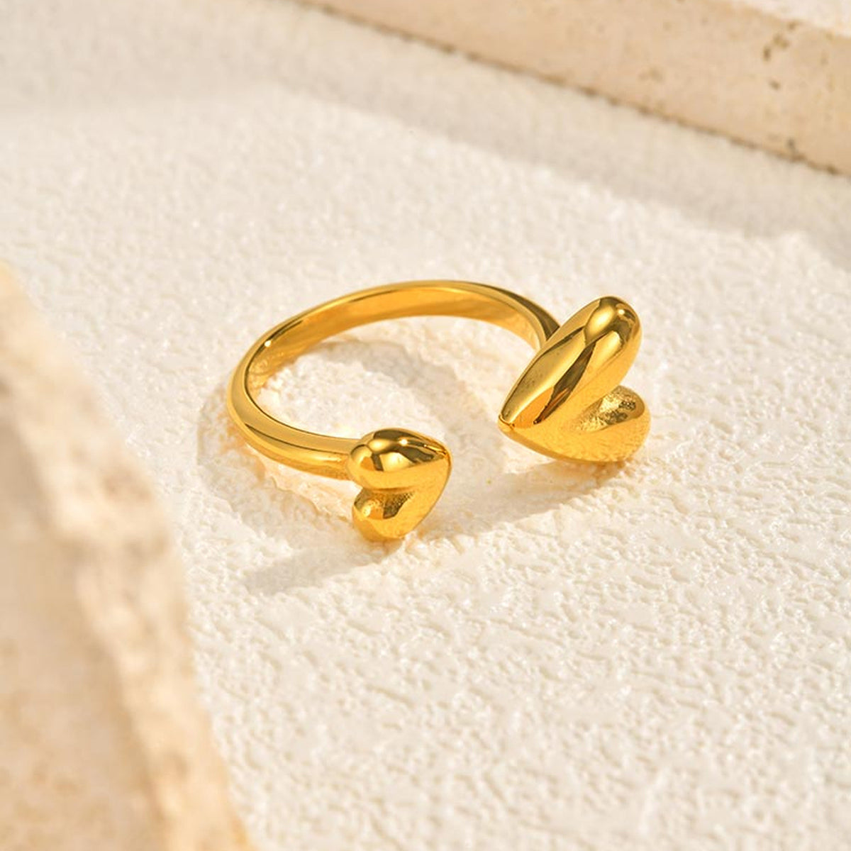 Stainless Steel Cold Wind – Butterfly Heart-Shaped Open Ring