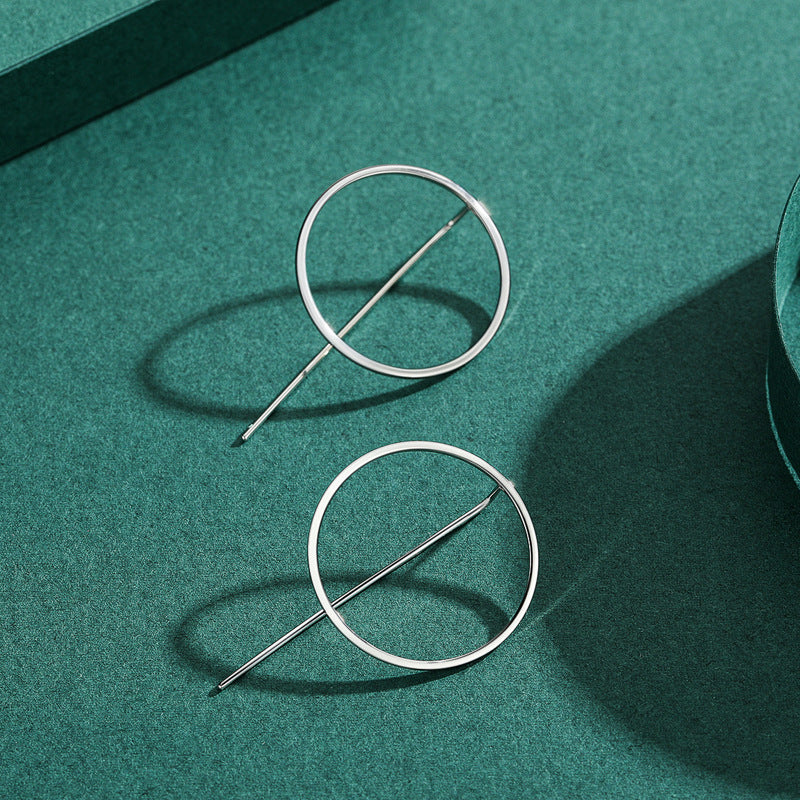 Exaggerated European and American Fashion Sterling Silver Round Earrings