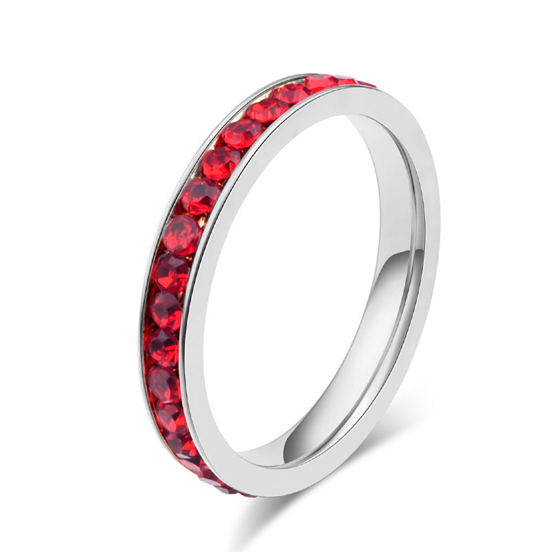In – Pavé Zircon Women's Ring – Titanium