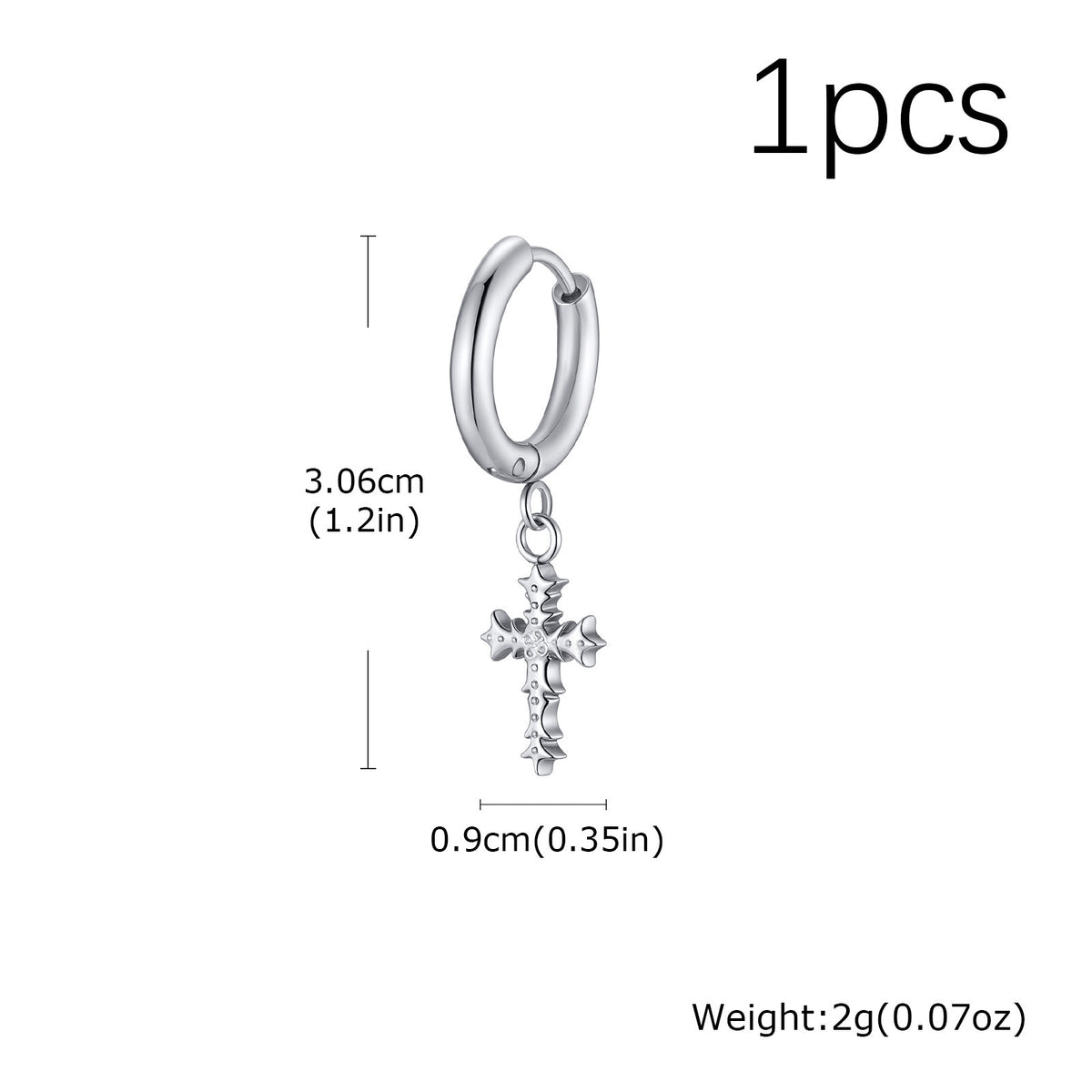 Stainless Steel Cross Earrings