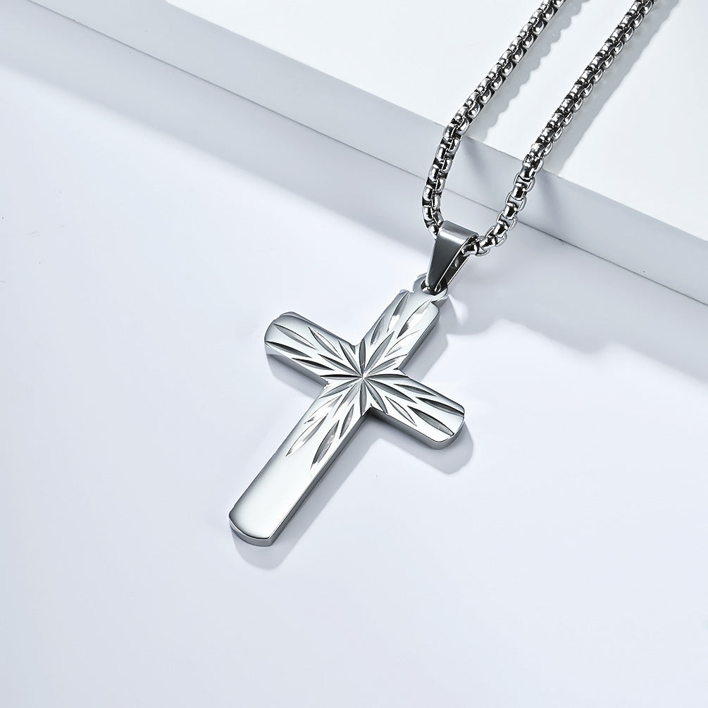 Planderful Titanium Steel Cross Necklace Unisex Pendant Durable Everyday Wear Jewelry for Men and Women