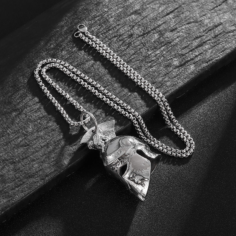 Roman Warrior Stainless Steel Pendant Necklace