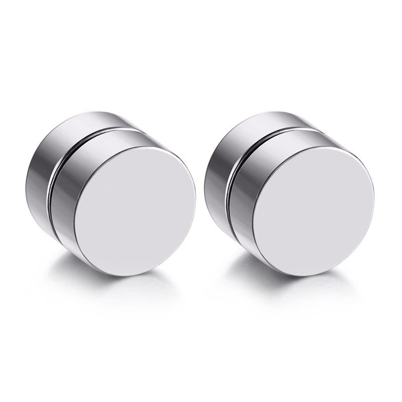 8 mm Magnetic Stainless Steel Stud Earrings