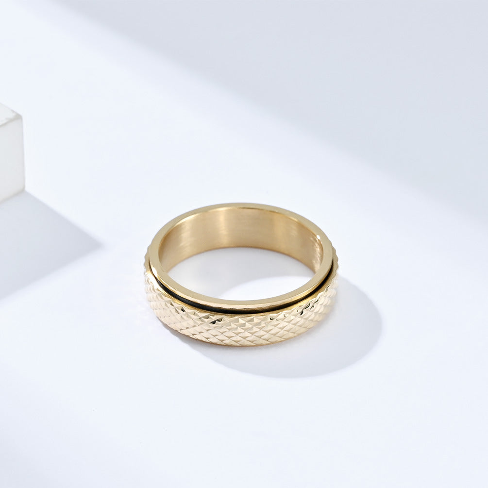 Cross-Border E-Commerce Jewelry Titanium Steel Rotating Ring