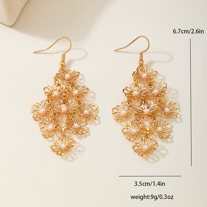 Planderful Vienna Verve Earrings – Elegant Pearl Flower Design