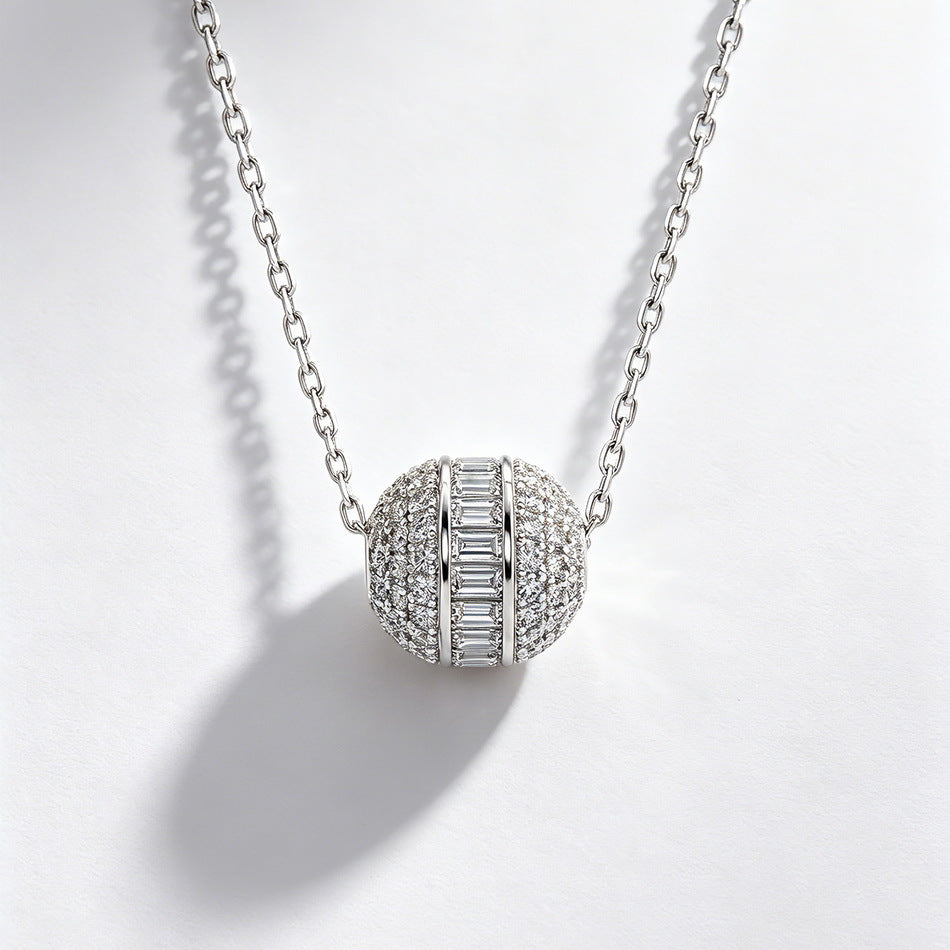 S925 Sterling Silver Moissanite Pendant Necklace