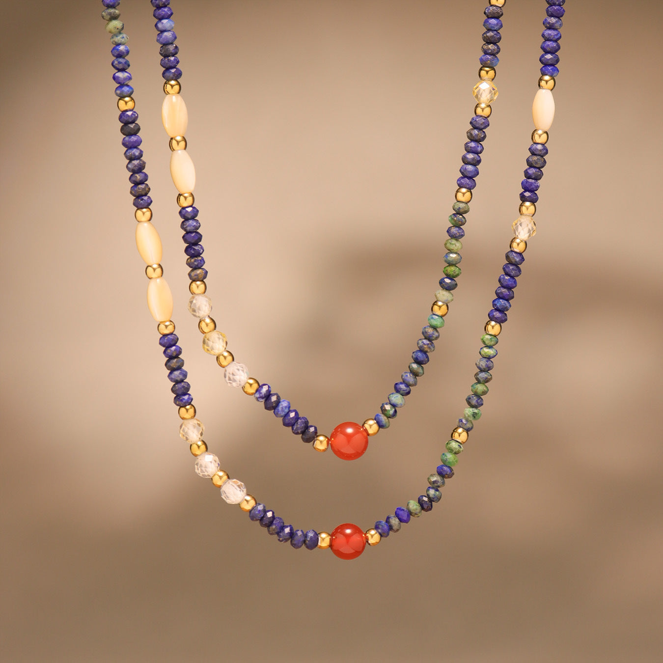 Planderful Women Lapis Lazuli Beaded Necklace Elegant