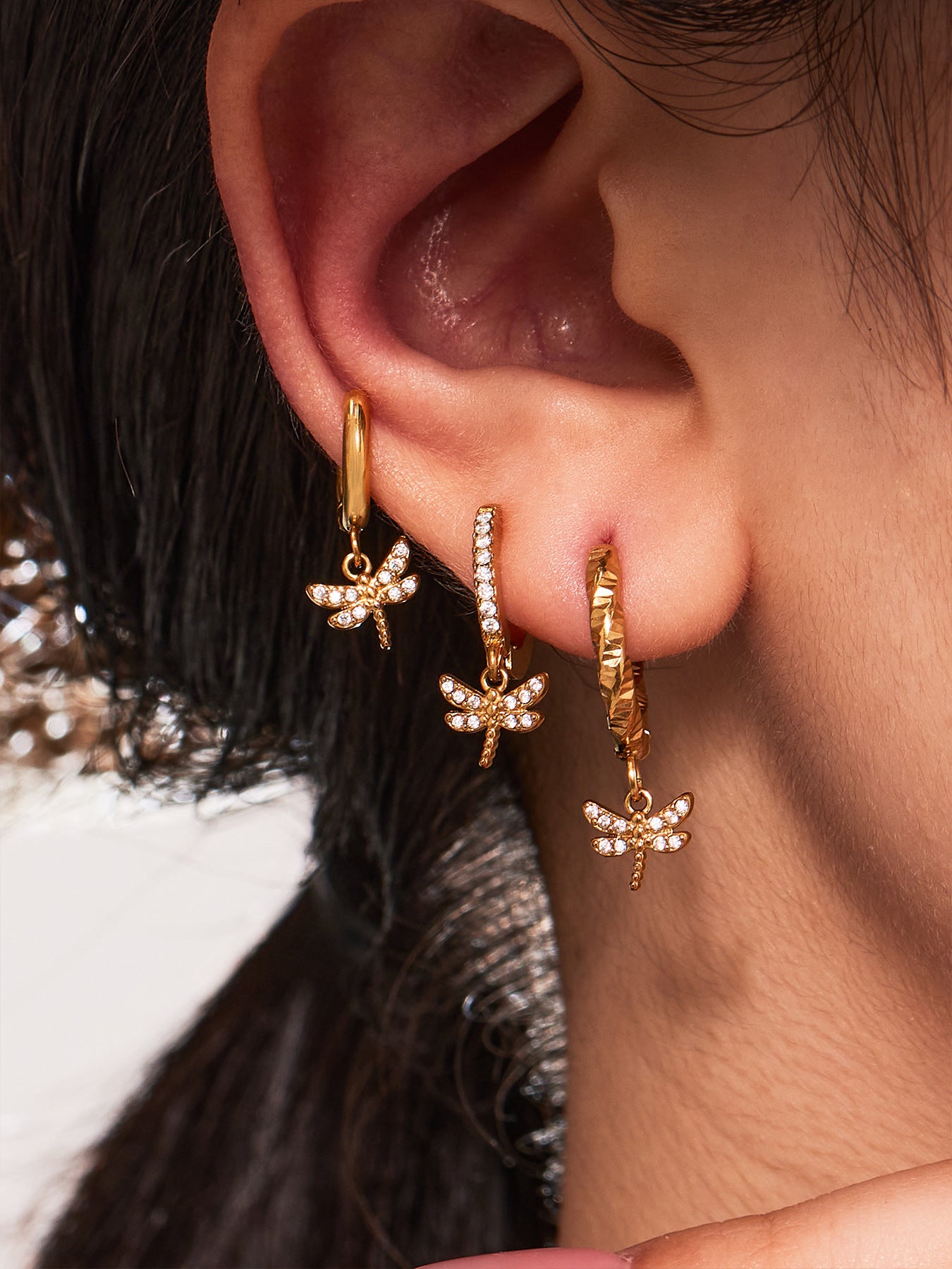 Planderful Zircon Dragonfly Earrings For Daily Wear Chic